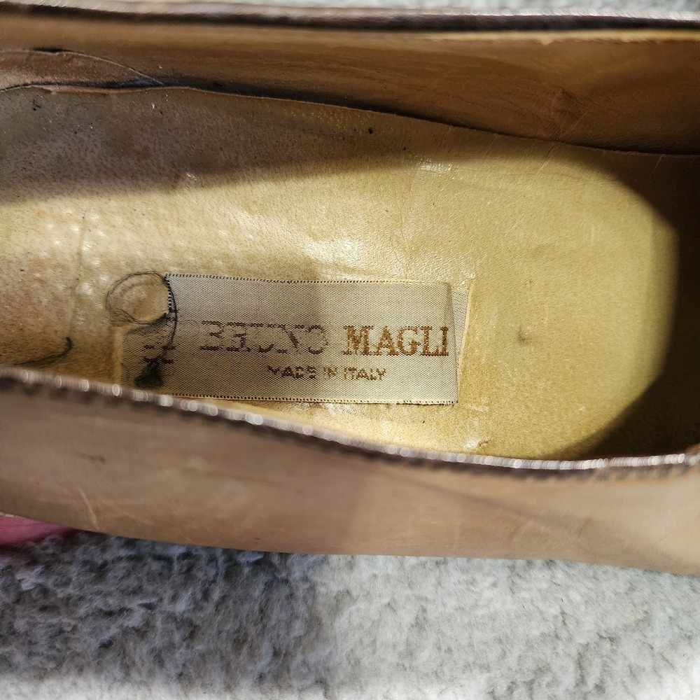 Bruno Magli Shoes Mens 9 M Brown Leather Snake Skin Loafer Made in‎ Italy - Picture 6 of 8